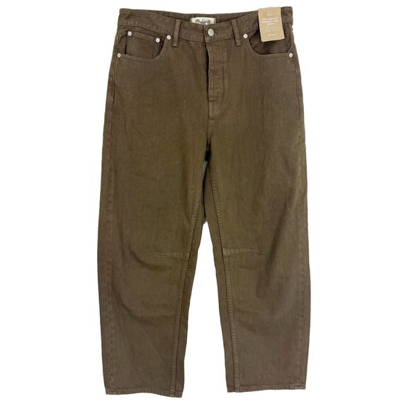 MADEWELL The Darted Barrel Leg Jean 28 Driftwood Brown High Rise NWT B48 - Picture 2 of 6